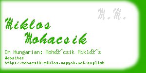 miklos mohacsik business card